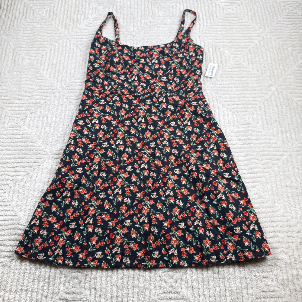Old Navy Floral Cami Mini Dress Women S Smocked Cottagecore Romantic Beach 
Boho